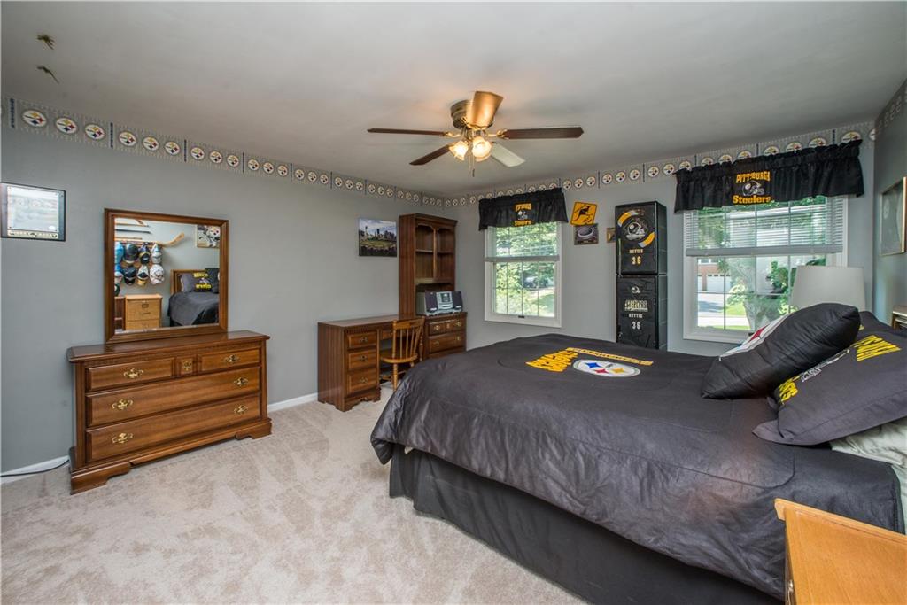 2344 Harrow Road Pittsburgh, PA 15241 - Photo 18 of 25 The third bedroom is also very spacious, with the same carpet and fan/light fixture with two large windows that let in neutral light!