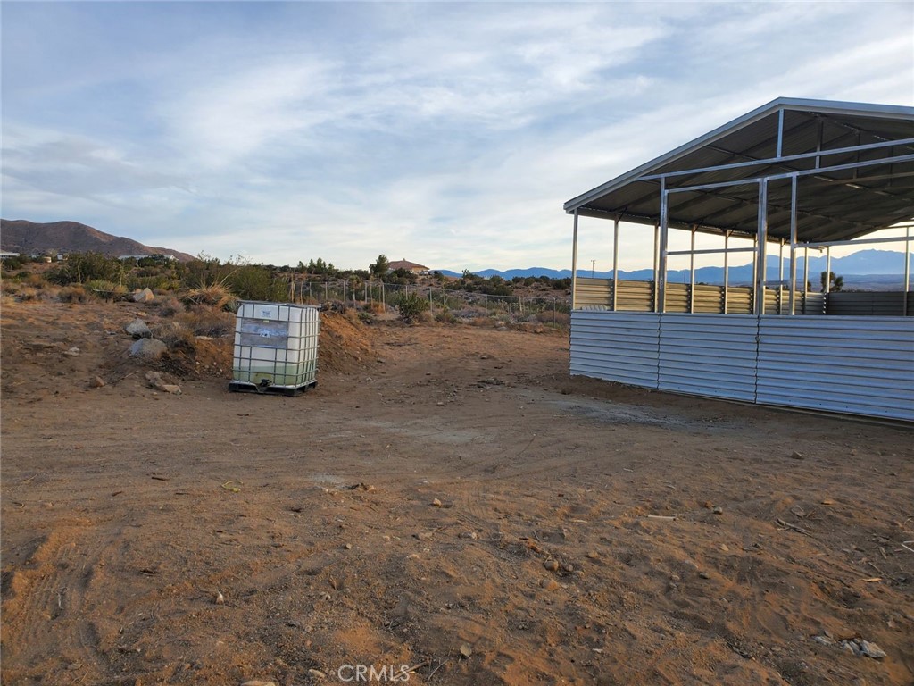 a view of a terrace with a bench