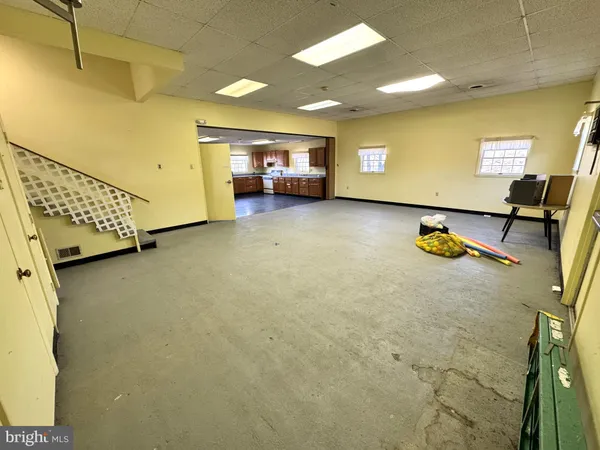 a view of room with gym equipment