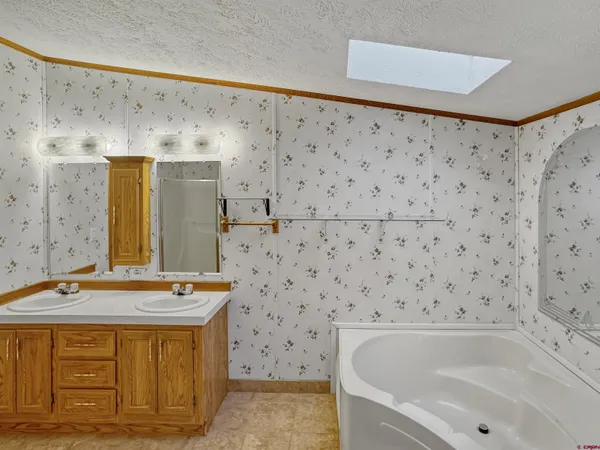 a bathroom with a shower and a sink