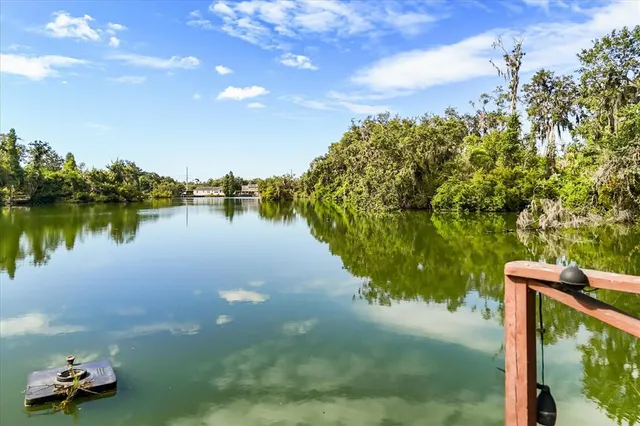 an aerial view of a house with garden space and street view
