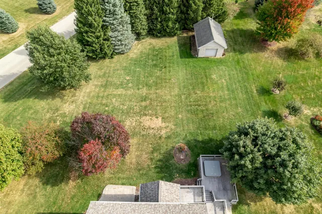 a view of a wooden roof deck