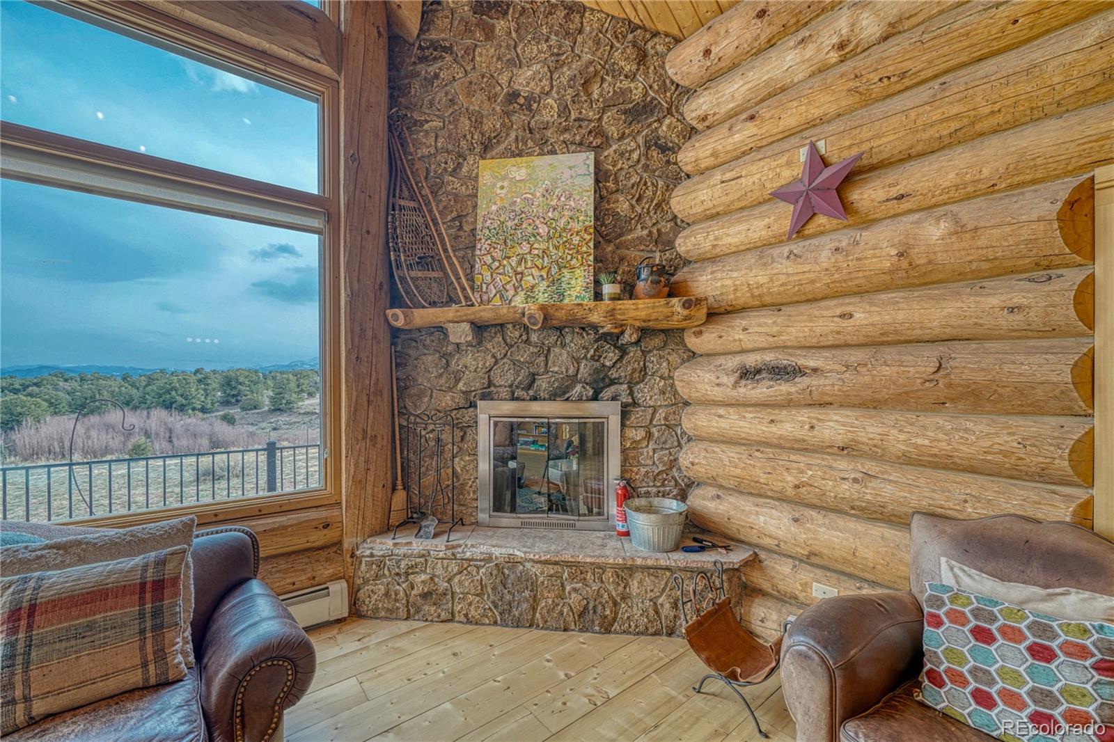 12098 County Road Salida, CO 81201 - Photo 17 of 49 a living room with furniture and a fireplace