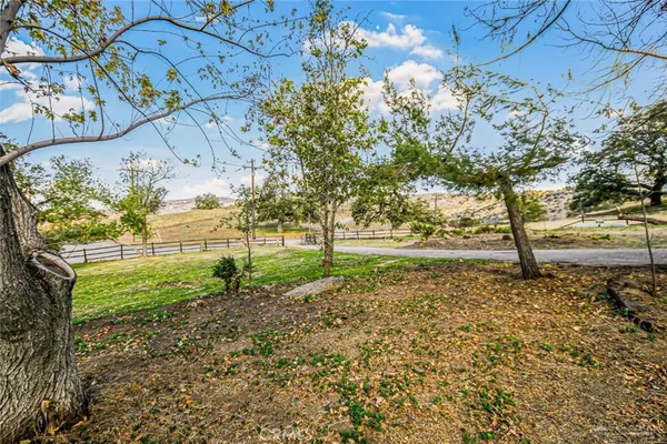 a view of backyard with green space