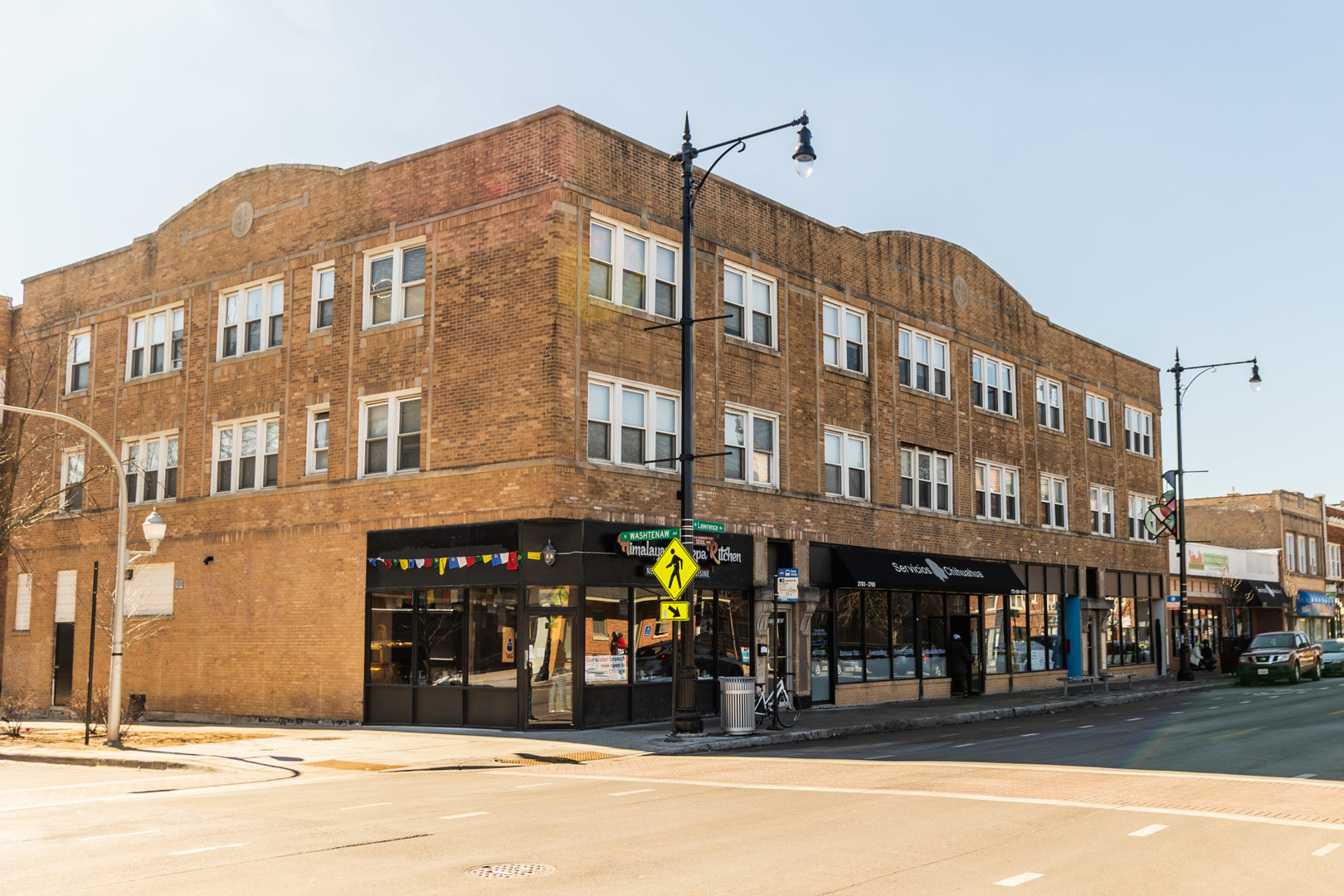 a view of street with building