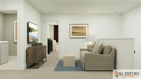 a living room with furniture and a couch
