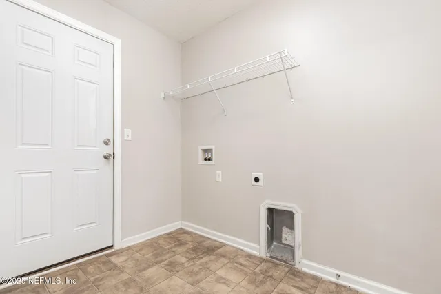 a view of backyard with green space