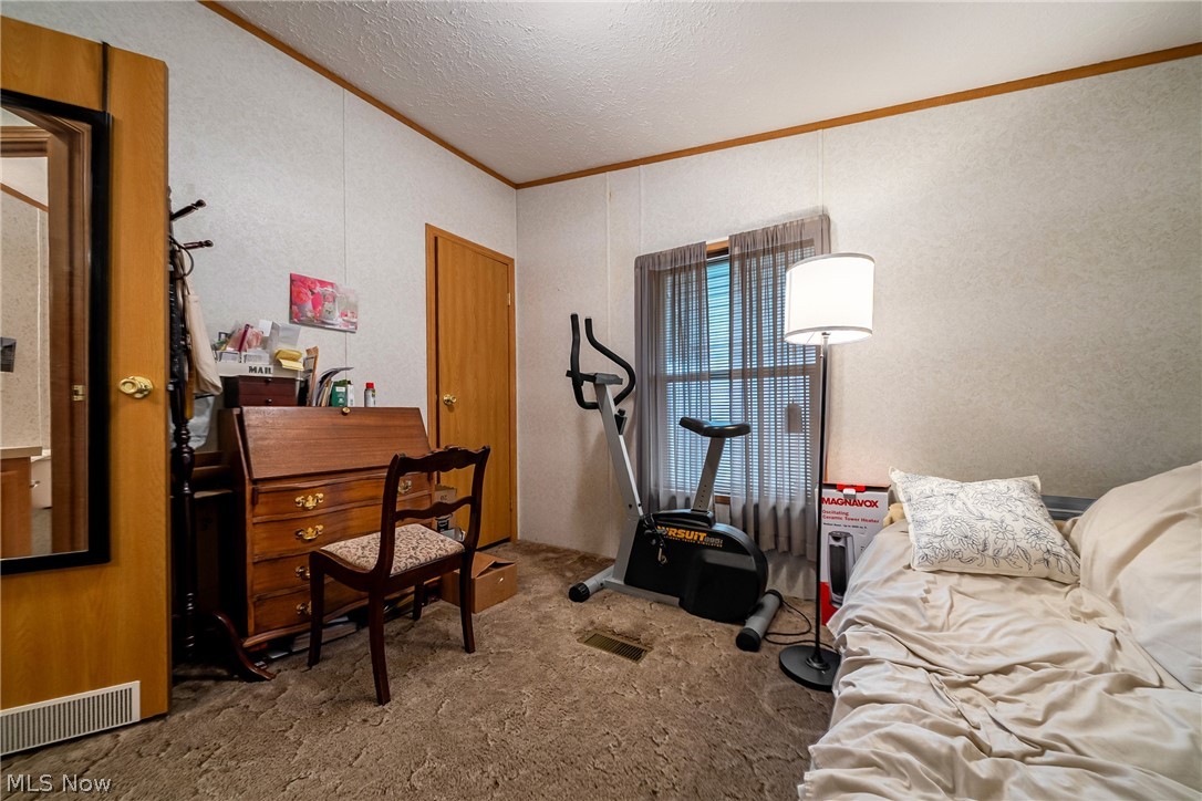 2700 Brookpark Road, Unit 513 Cleveland, OH 44134 - Photo 18 of 25 Office space featuring carpet flooring, crown molding, and a textured ceiling