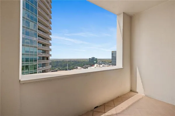 a view of balcony with city view