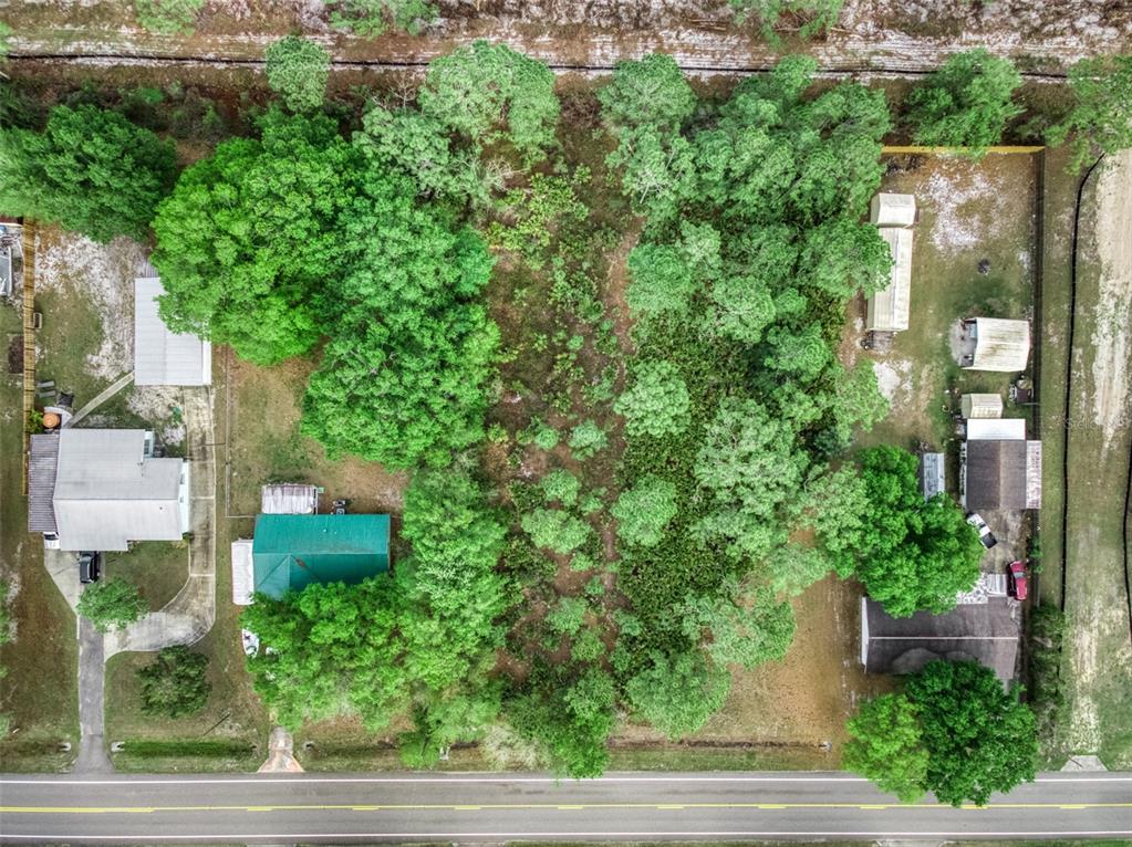 4814 Lakewood Road Sebring, FL 33875 - Photo 2 of 17 an aerial view of a house with plants and large trees