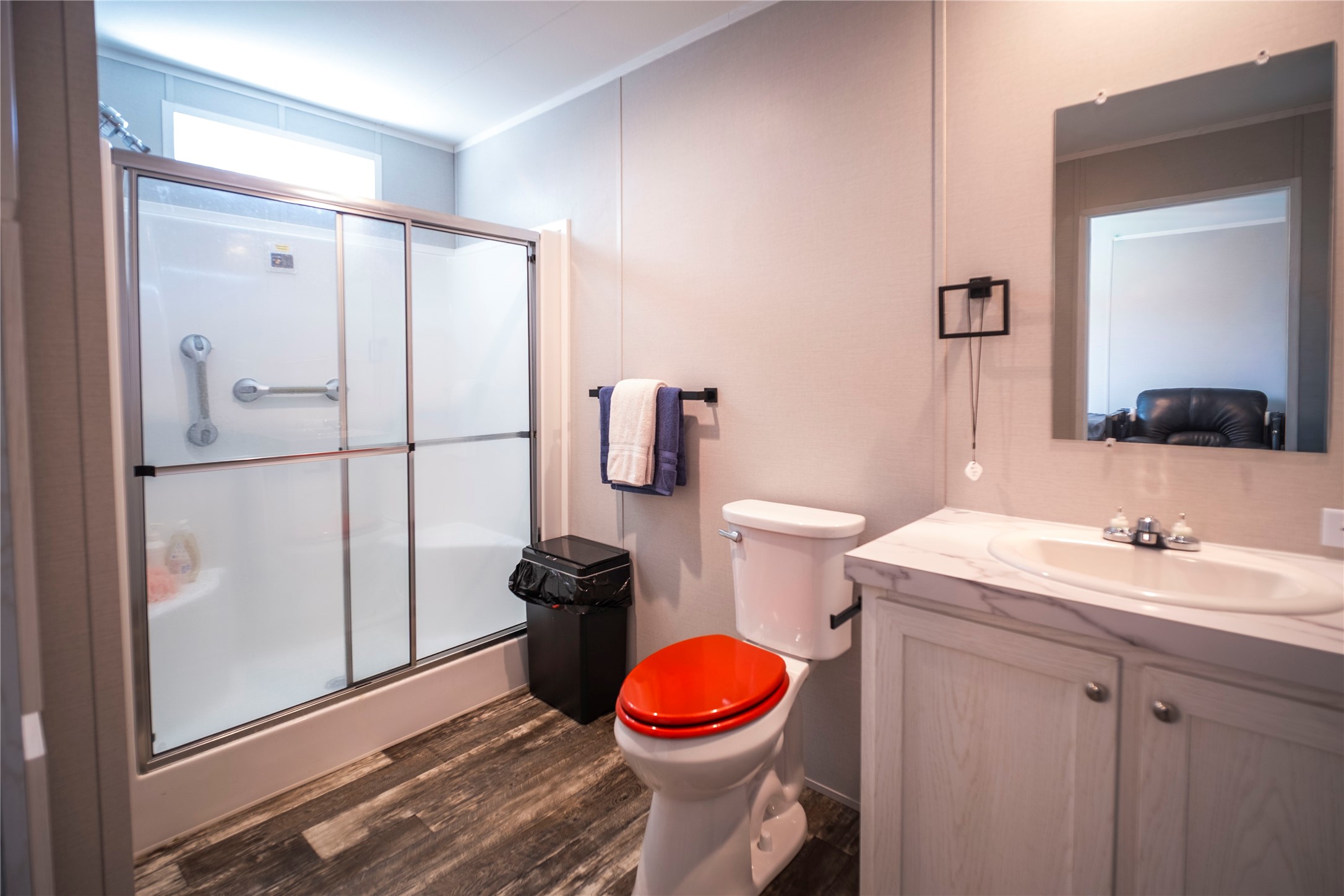 5402 Five Oaks Drive Spring, TX 77389 - Photo 15 of 20 a bathroom with a sink toilet and shower