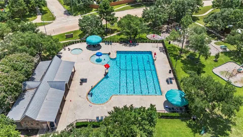 an aerial view of a house