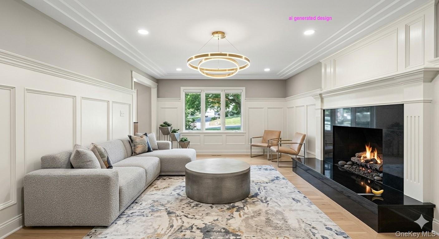 10 Rockingham Road Spring Valley, NY 10977 - Photo 4 of 35 ai generated image. Updated using paint, lighting, refinishing hardwood and furniture