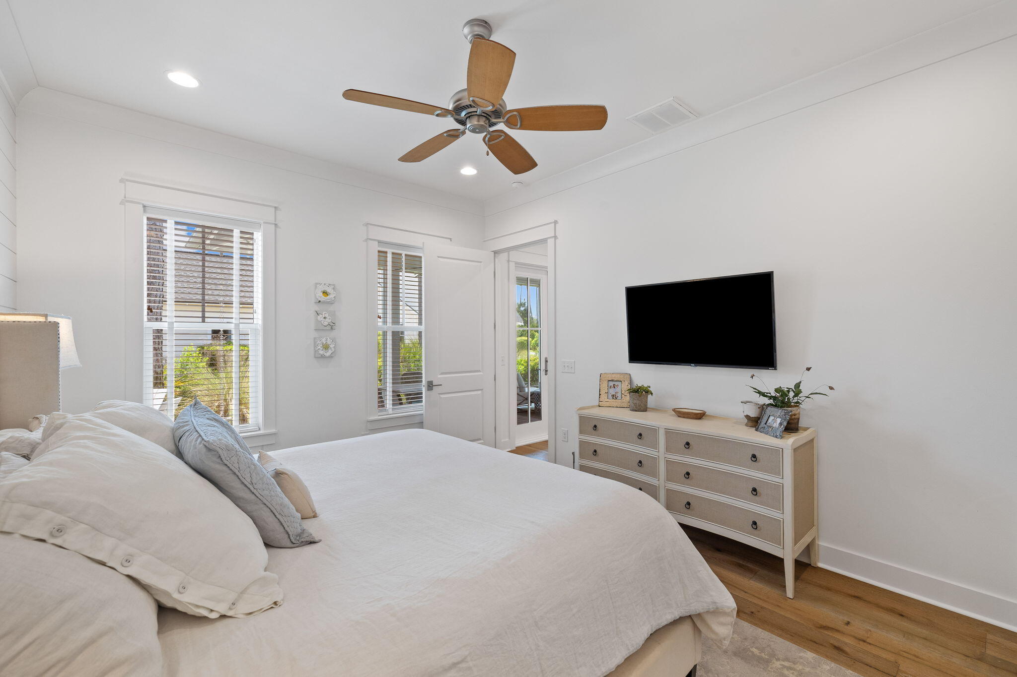 158 Trailhead Drive Inlet Beach, FL 32461 - Photo 19 of 35 a bedroom with a bed and a flat screen tv