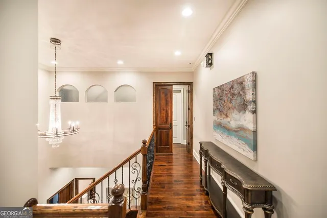 a dining room with furniture window and outside view