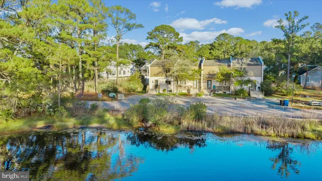 a view of a garden with a building in the background