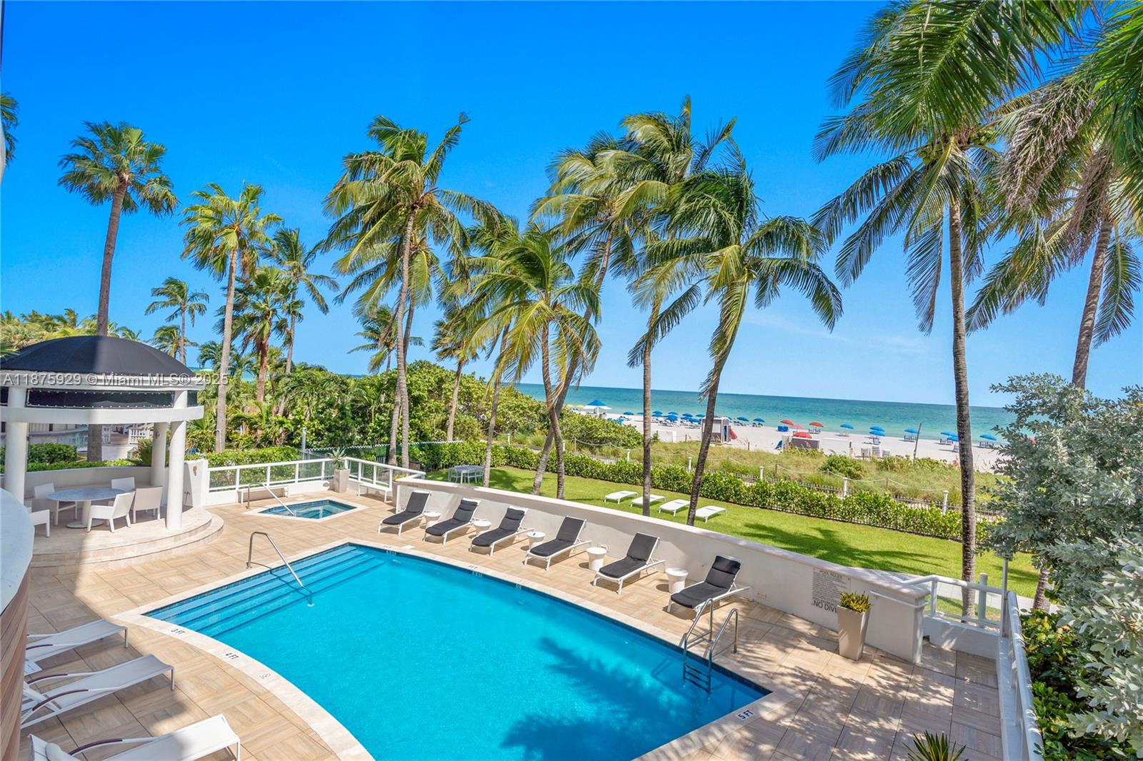 4201 Collins Avenue, Unit 701 Miami Beach, FL 33140 - Photo 47 of 61 a view of swimming pool with a patio and a garden