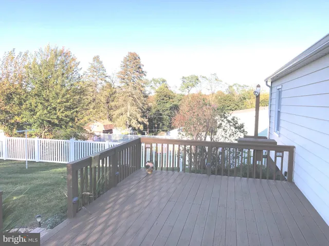 a view of a wooden deck