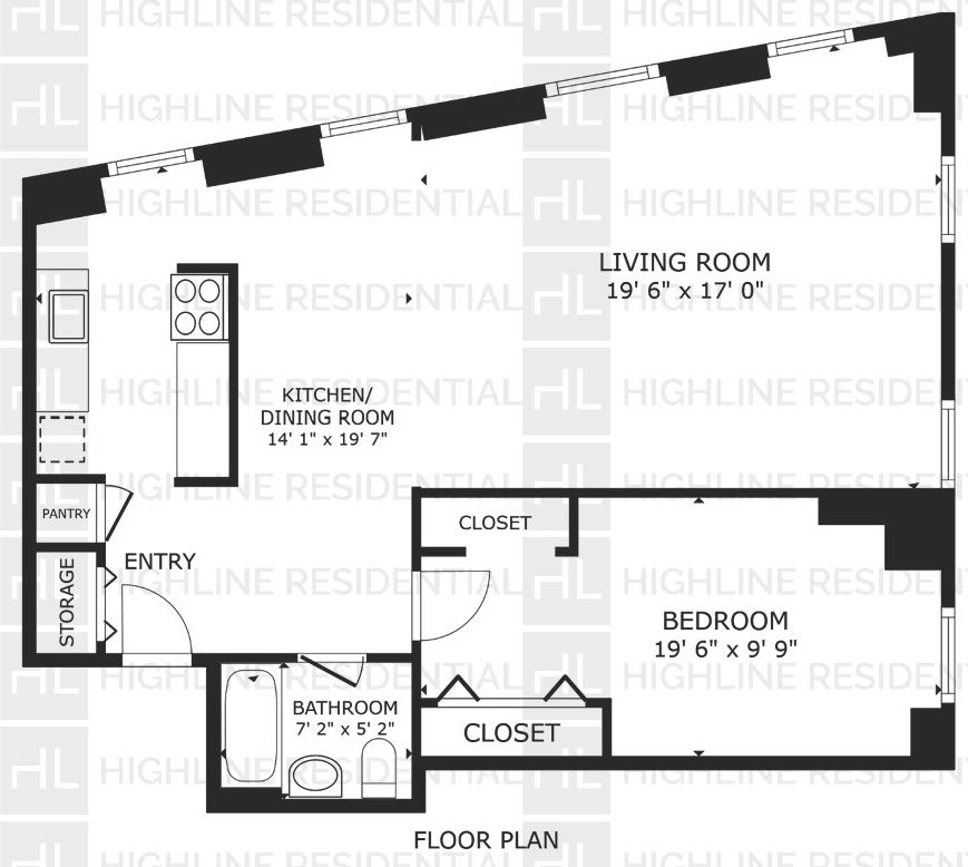 99 John Street, Unit 2109 Manhattan, NY 10038 - Photo 28 of 28 Floor Plan