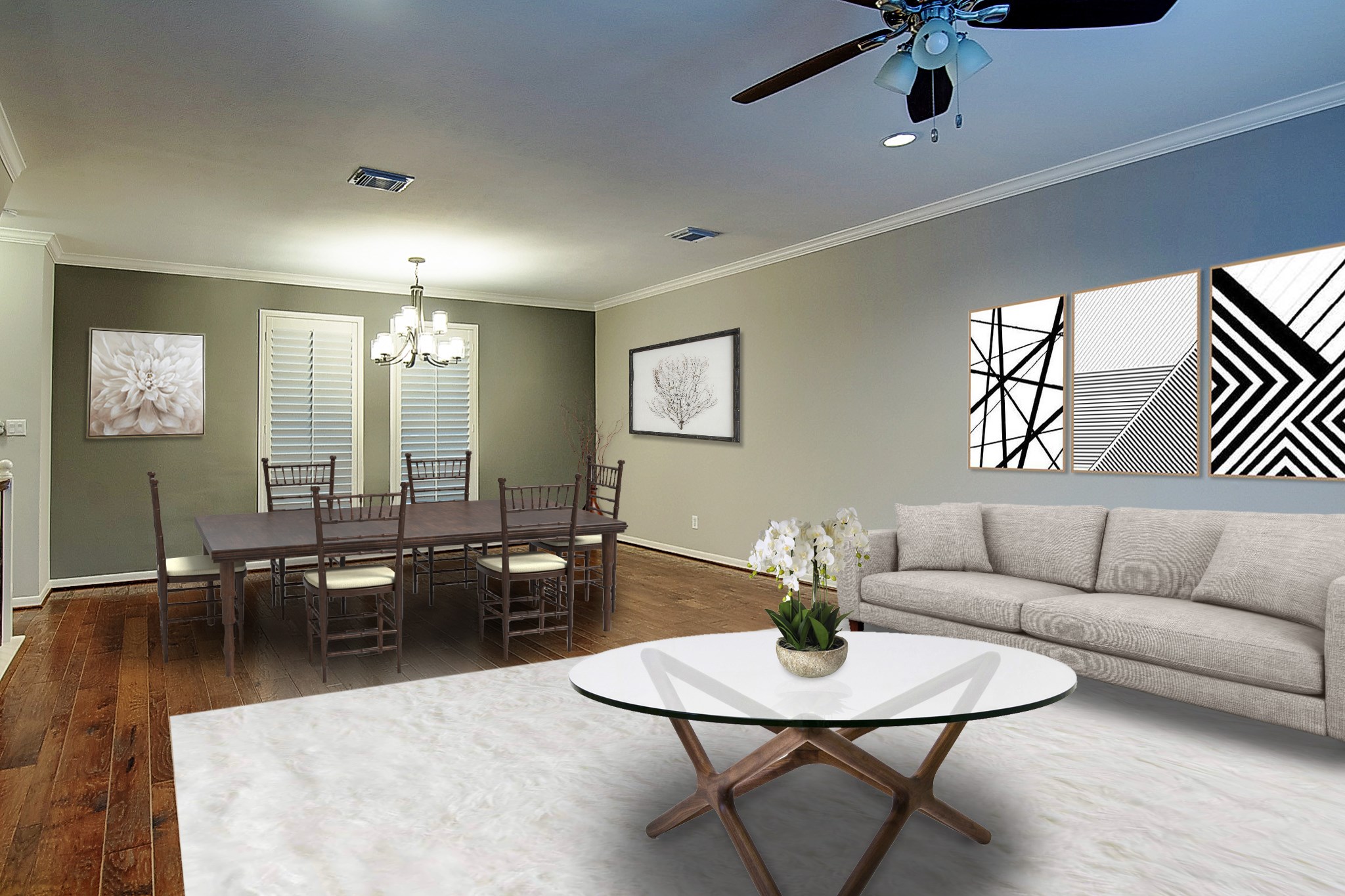 1408 West Webster Street Houston, TX 77019 - Photo 3 of 46 a living room with furniture and wooden floor