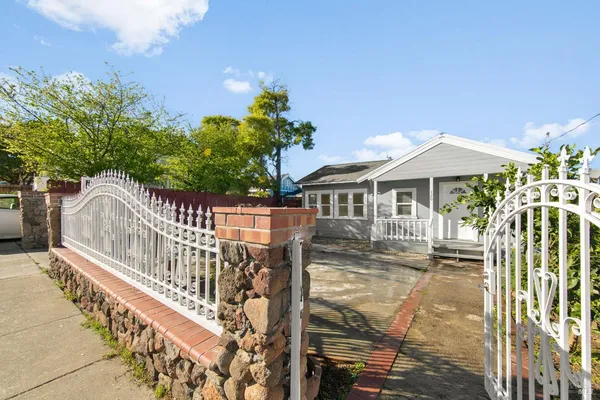 a porch with seating space