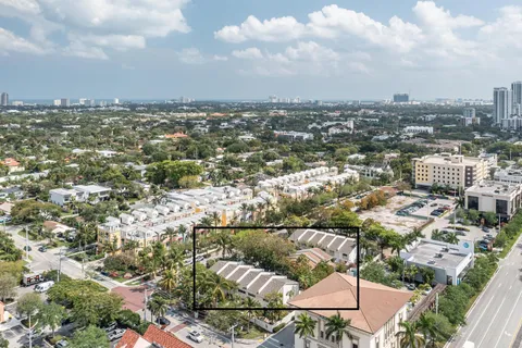 an aerial view of residential building with outdoor space