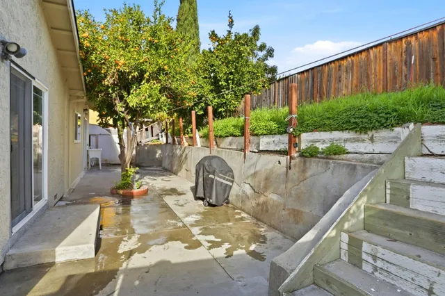 a view of a house with a patio