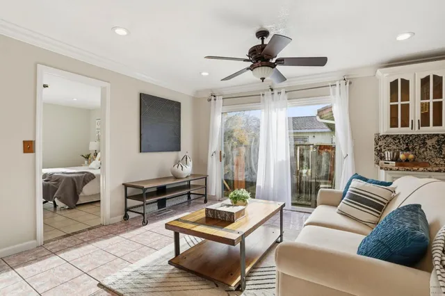 a living room with furniture