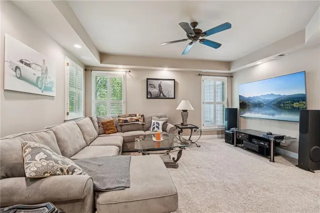 a living room with furniture