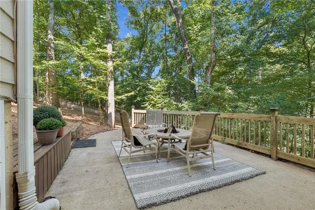 a view of a chair and tables