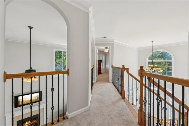 a view of a hallway with window