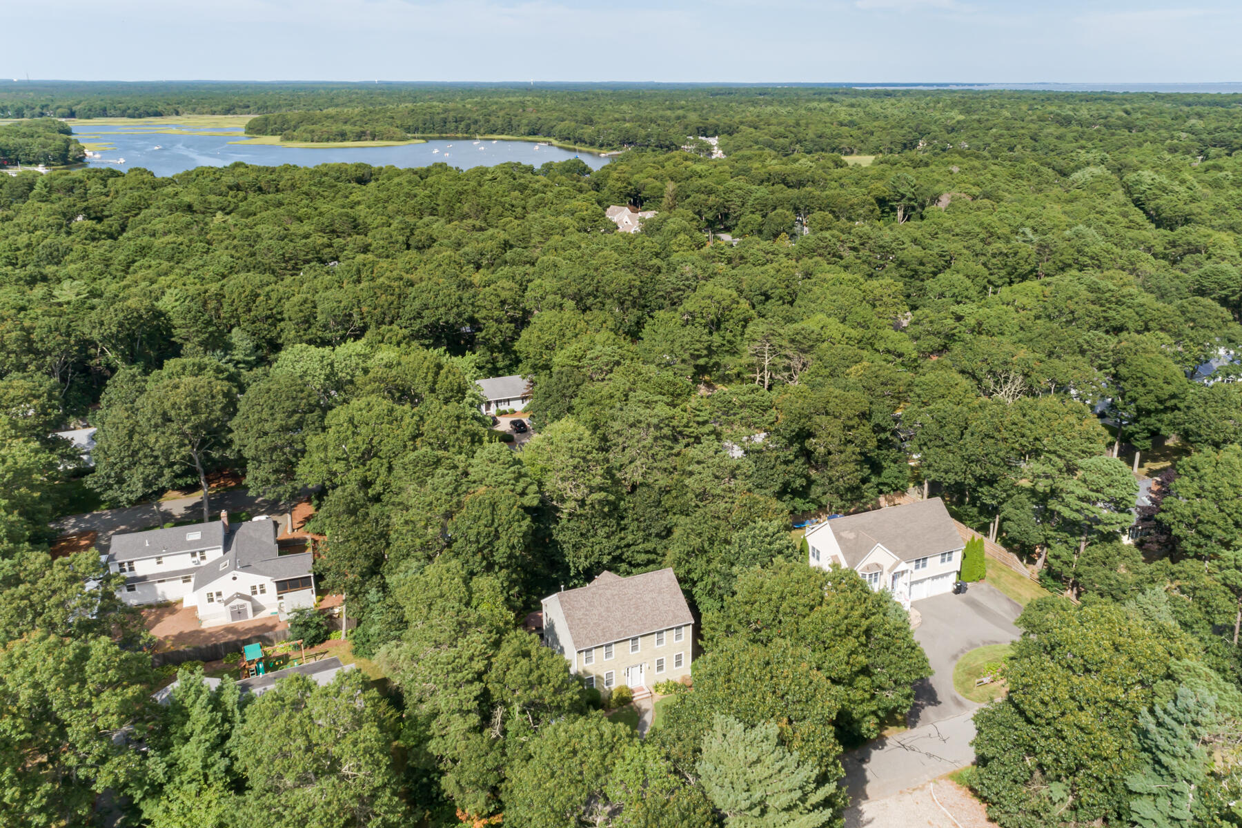 15 Nehoiden Road Mashpee, MA 02649 - Photo 38 of 40 an aerial view of a house with a yard