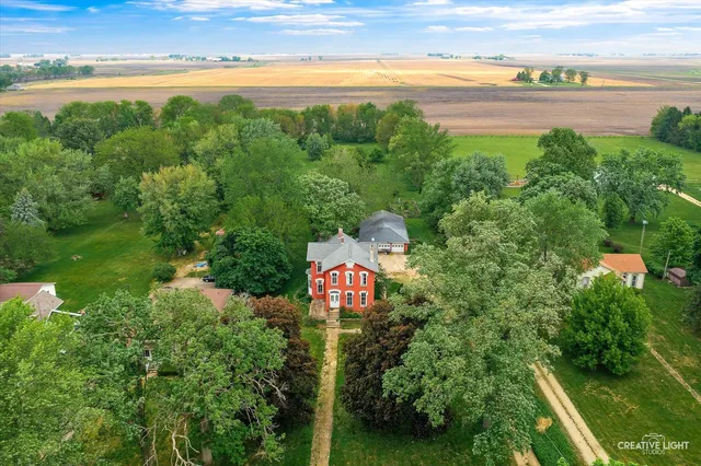 a view of backyard with green space