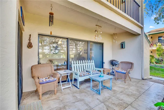 a outdoor living space with furniture