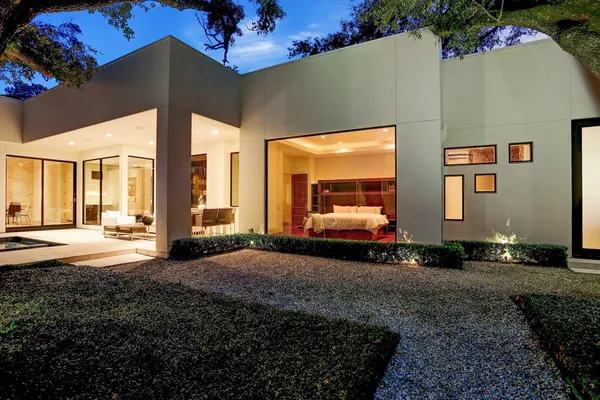 a house view with a garden space