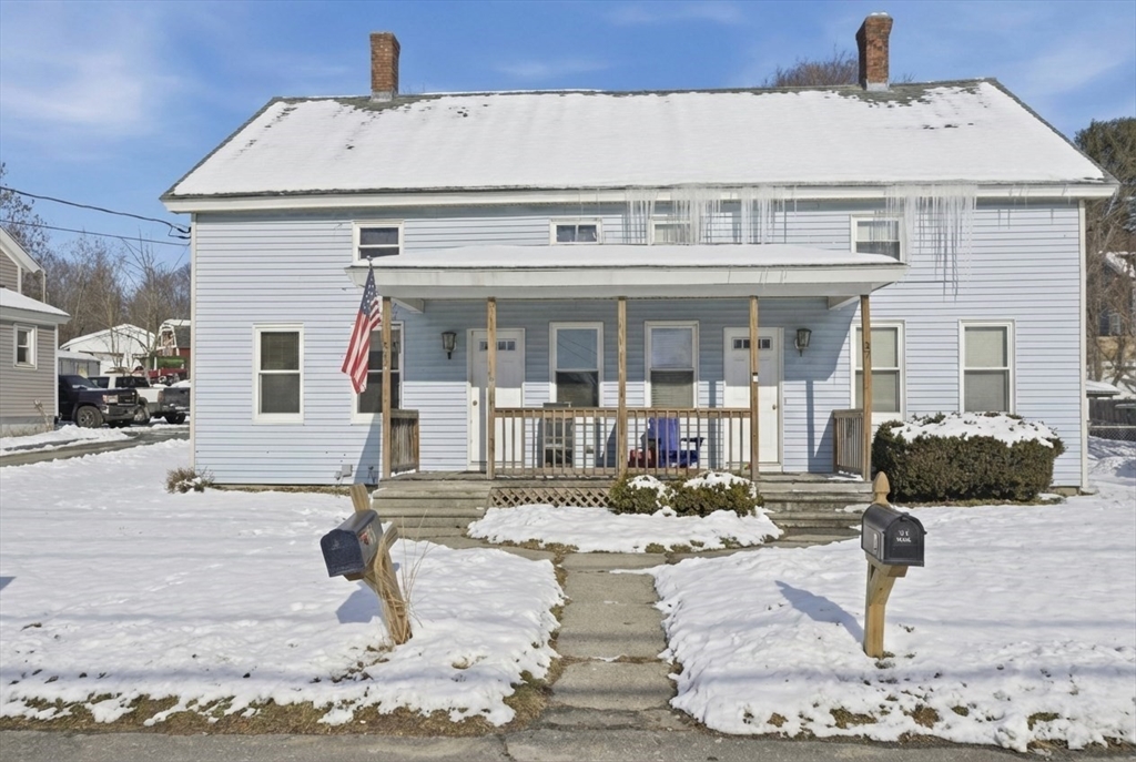 a view of a white building