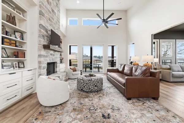 a living room with furniture