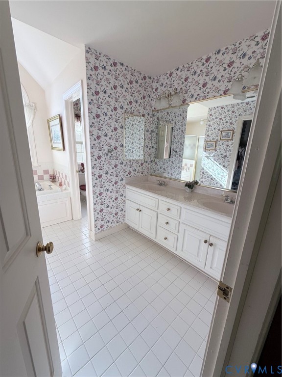 2301 Chartstone Drive Midlothian, VA 23113 - Photo 15 of 18 a bathroom with a granite countertop sink a toilet and a shower