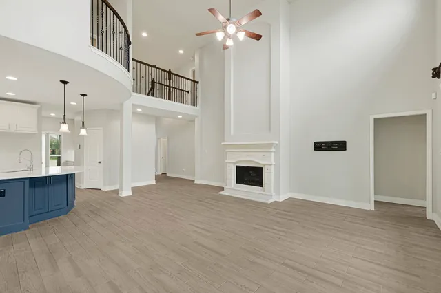 a view of a livingroom with a fireplace