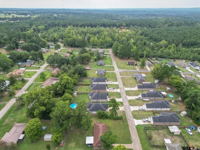 a aerial view of a yard