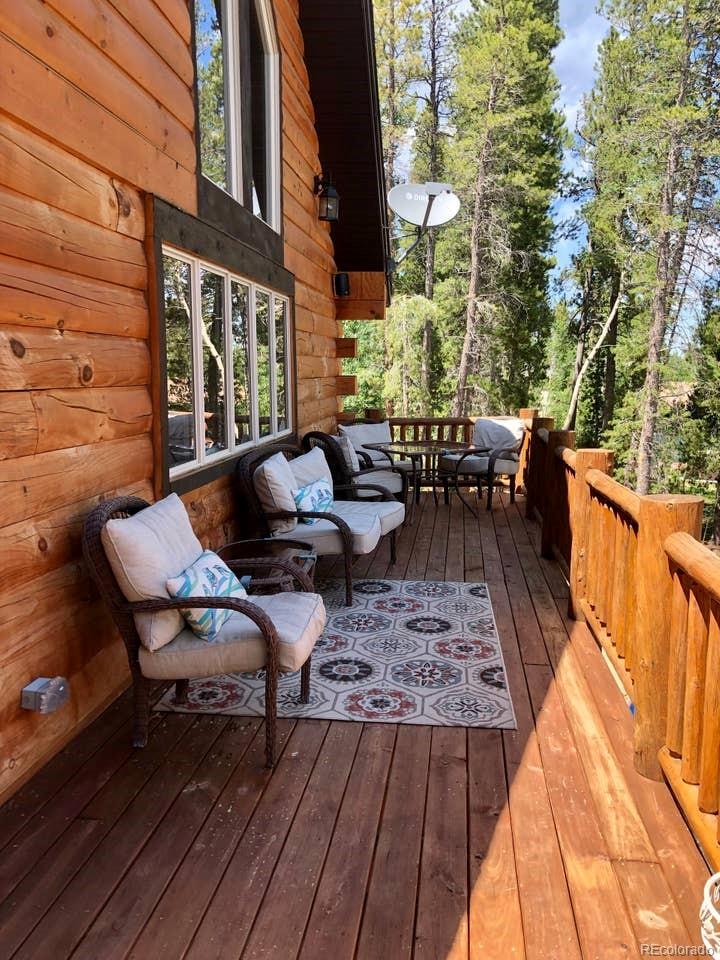 121 Claudius Road Black Hawk, CO 80422 - Photo 17 of 29 a view of balcony with wooden floor and outdoor seating