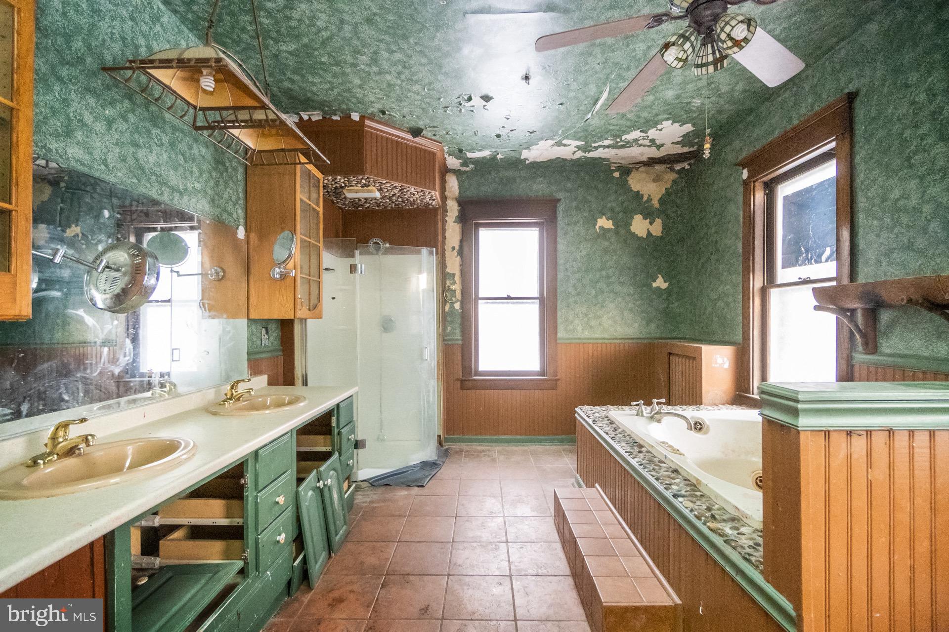 446 Williams Street Easton, PA 18042 - Photo 21 of 37 a bathroom with a sink a mirror and a bathtub