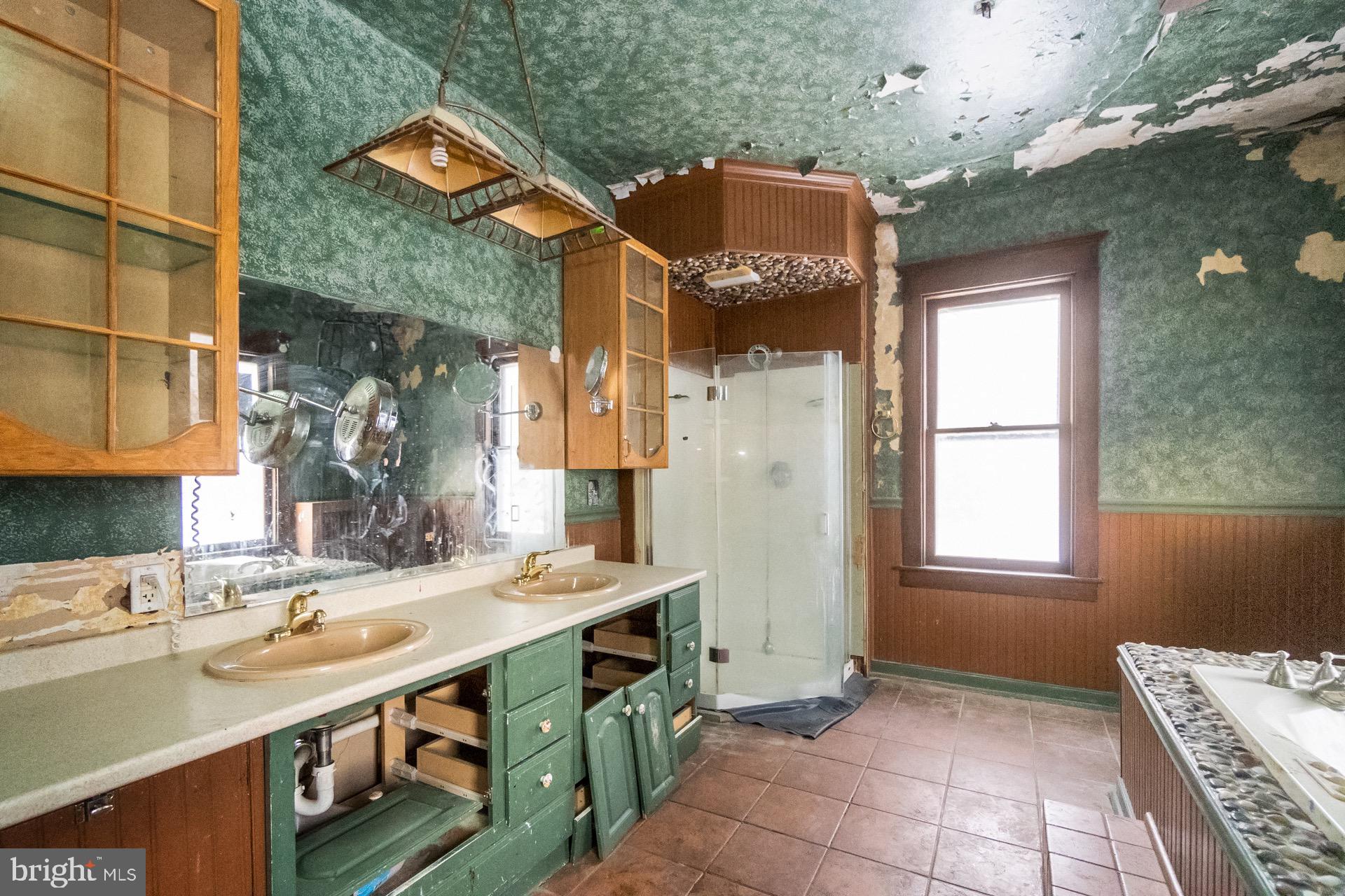 446 Williams Street Easton, PA 18042 - Photo 22 of 37 a bathroom with a sink a mirror and a bathtub