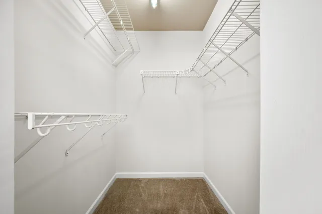 a view of a room with racks on the wall