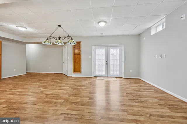 a view of a livingroom with a chandelier