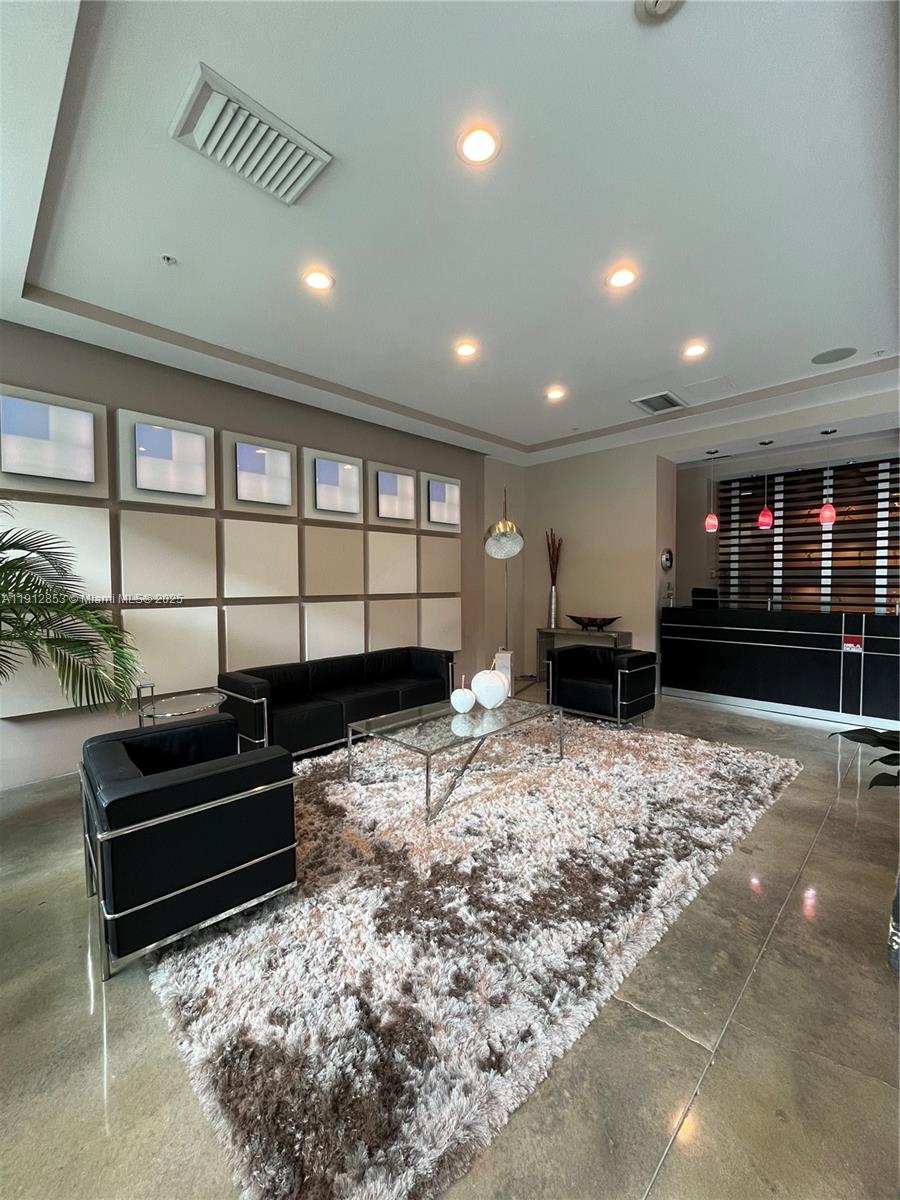 a living room with furniture