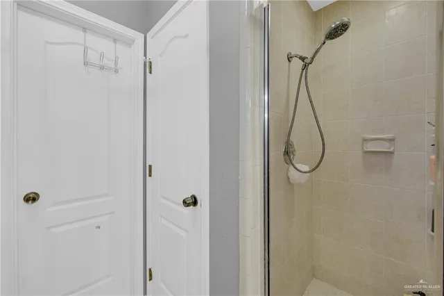 a bathroom with a shower