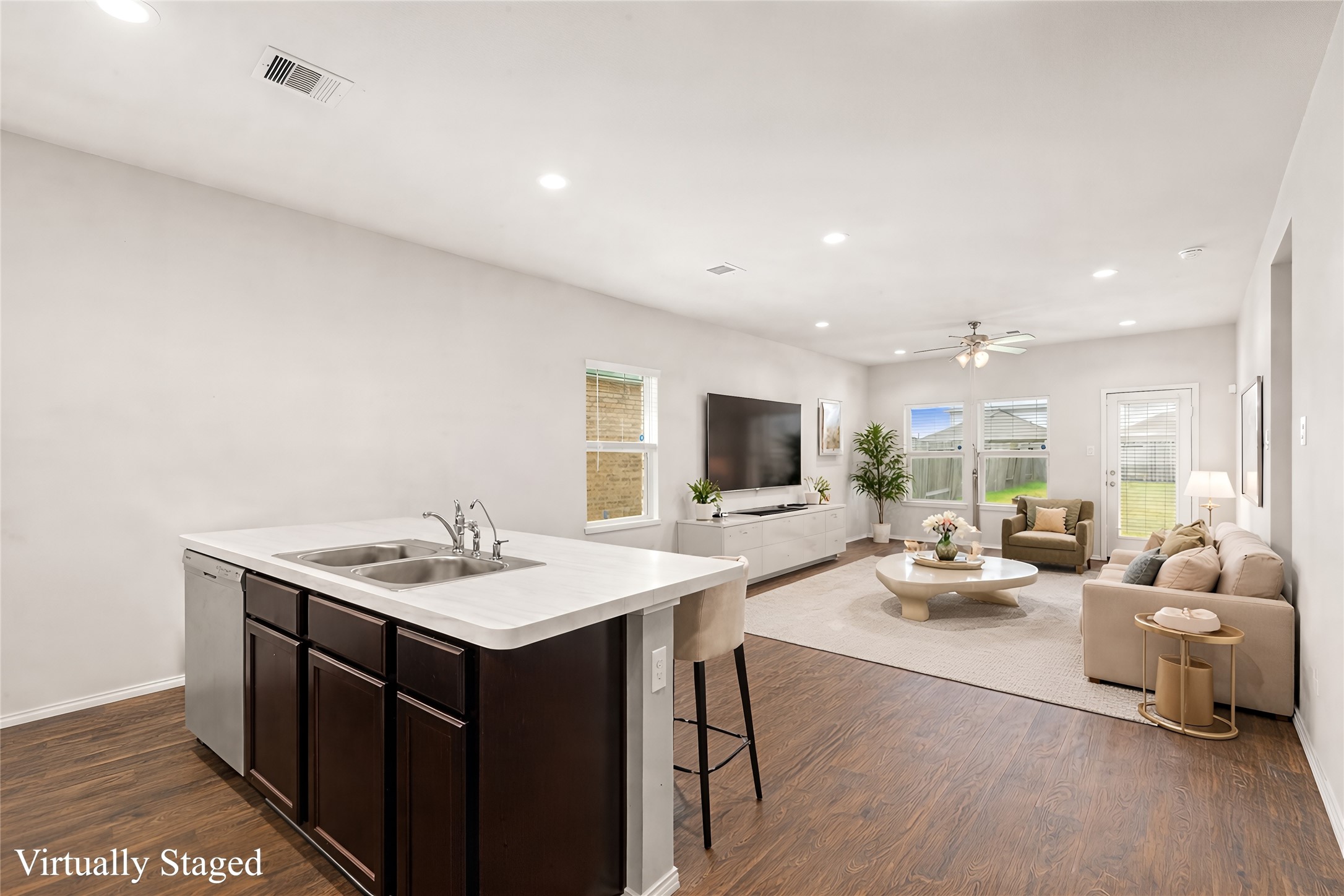 23119 Rivercane Shadow Trail Spring, TX 77373 - Photo 1 of 29 a living room with furniture a flat screen tv and a table