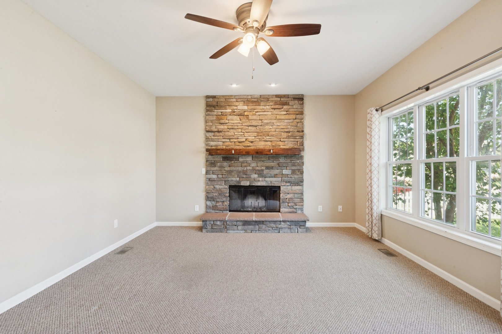 345 South Calkey Street Diamond, IL 60416 - Photo 17 of 50 a view of a livingroom with a fireplace and window