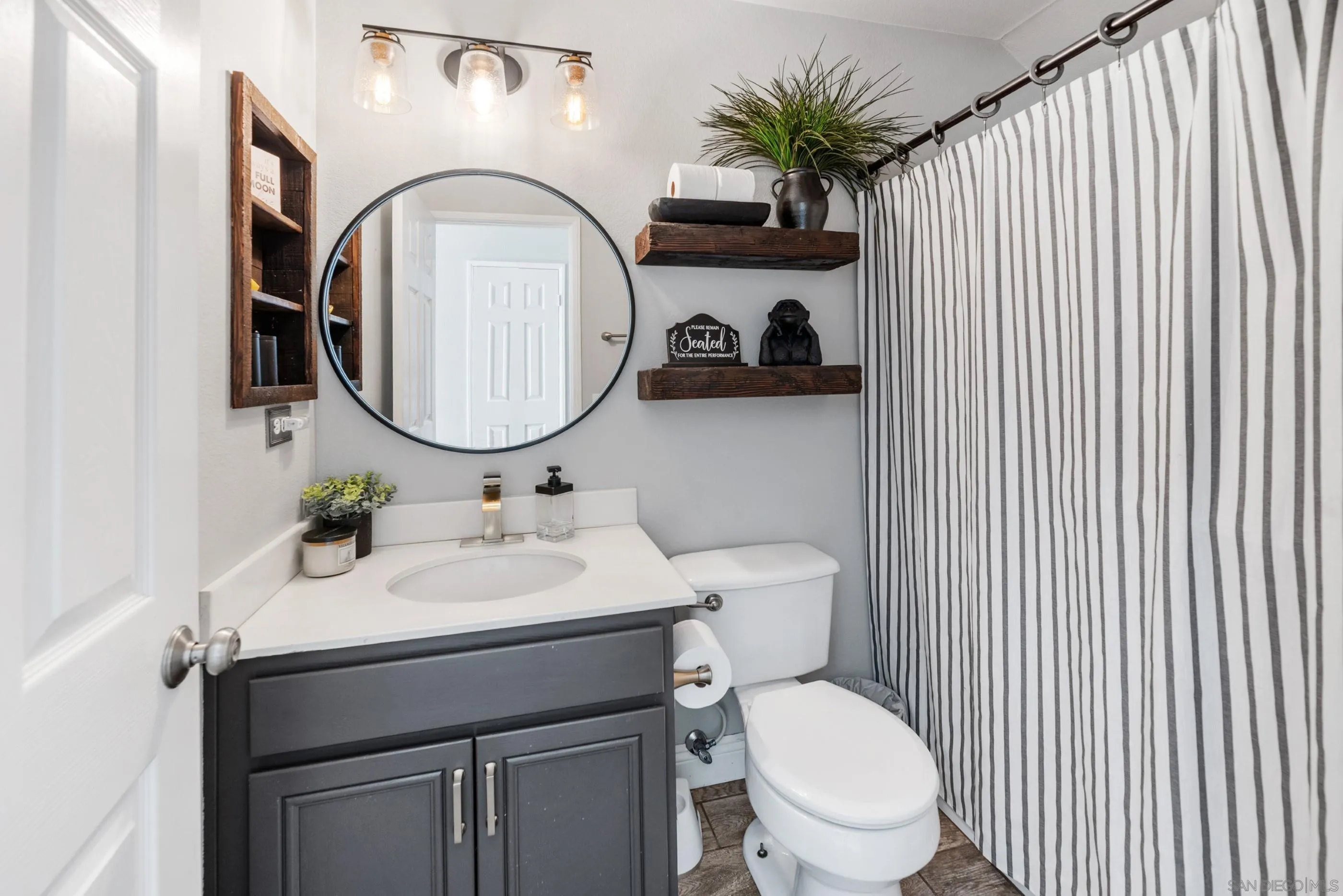 2969 River Dance Way Alpine, CA 91901 - Photo 16 of 40 a bathroom with a toilet a sink and a mirror